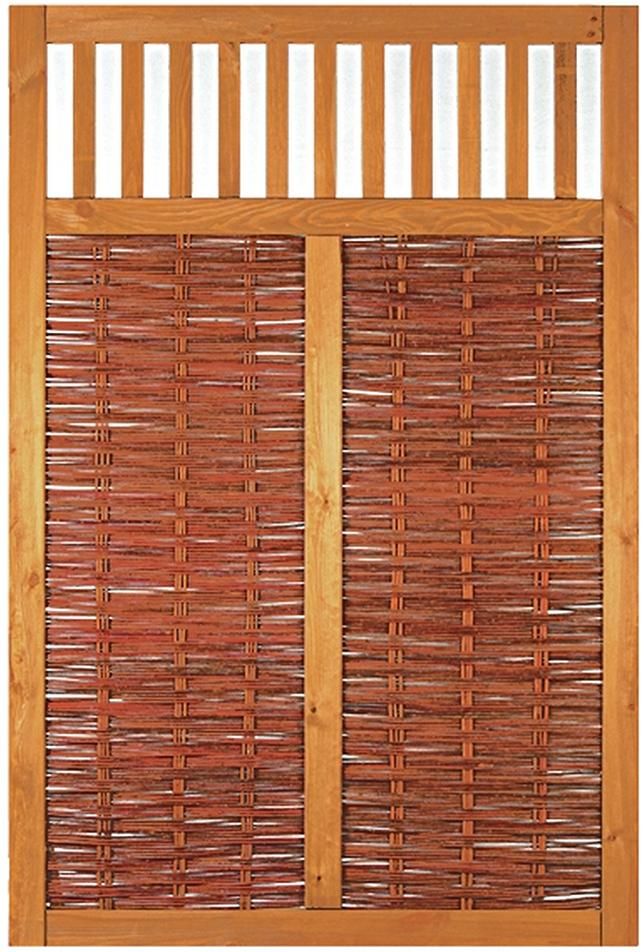 VESUV Weidengeflechtzaun braun gebeizte Weide 120 x 180 cm