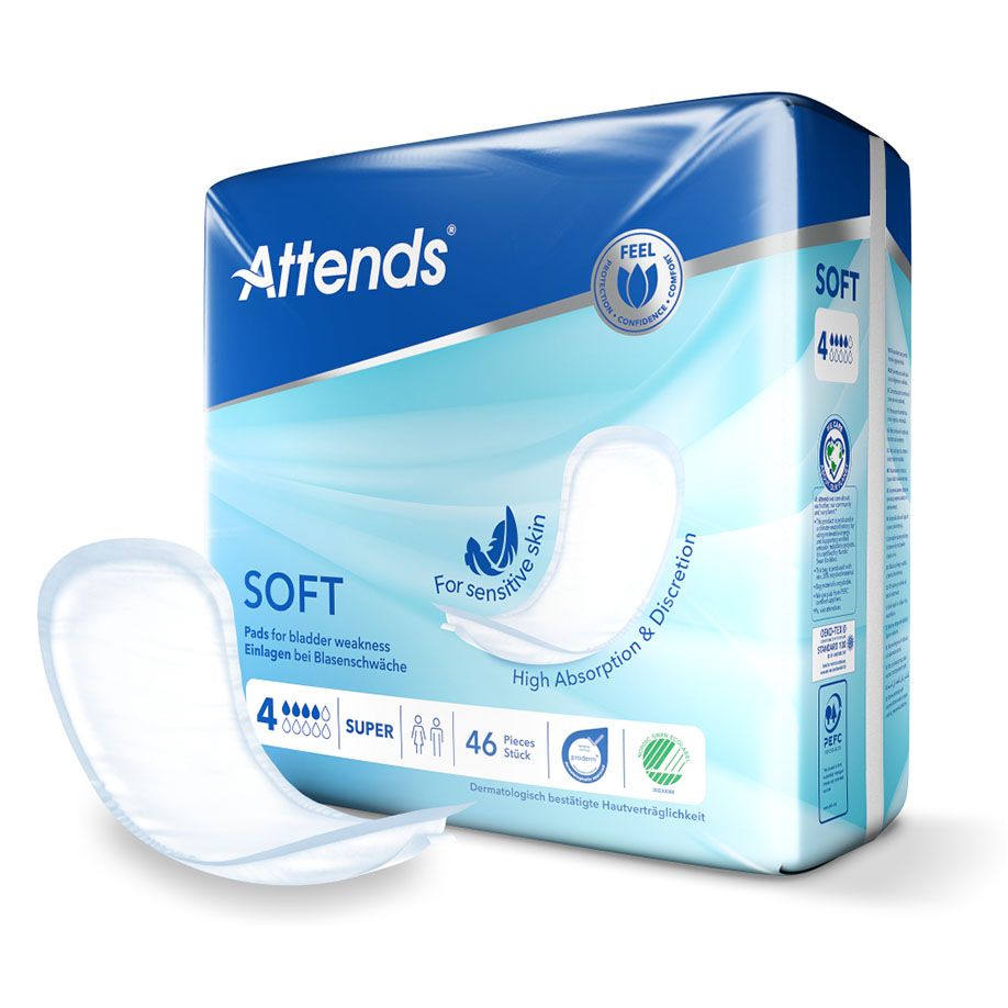 Attends Soft 4 SuperInkontinenzeinlagen (46 Stck.)UK = 3 Pack