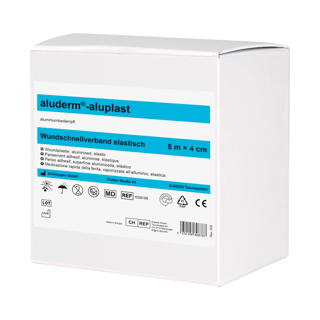 aluderm®-aluplast elastisch 5 m x 4 cm - gerollt