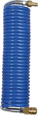 Spiralschlauch PA blau, Kupplung u Stecker NW7,2 12x9 mm , 7,5 m RIEGLER