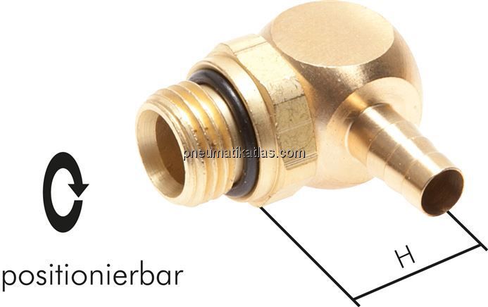 Winkel-Steckanschluss, M 5-3mm innen, Messing