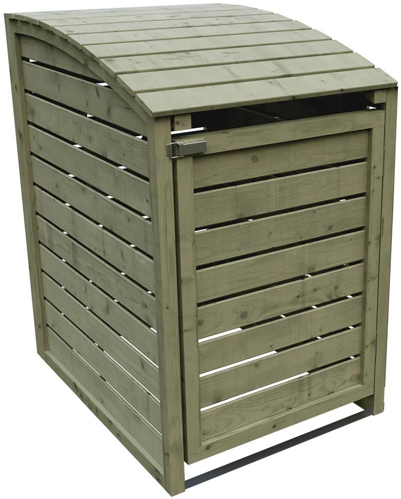 HENRI 1-fach B 75 x T 90 x H 120 cm, kdi-grün inkl. Rückwand Mülltonnenabtrennung