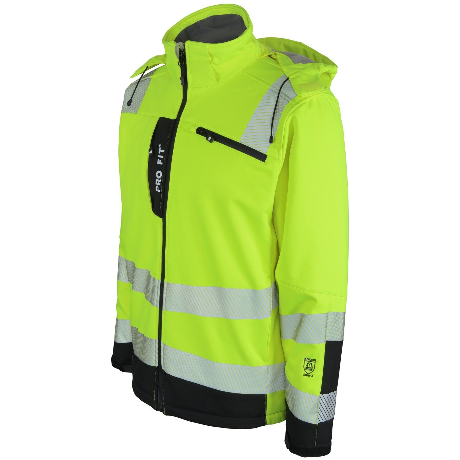 WINTER WARNSCHUTZ-SOFTSHELLJACKE , neongelb/schwarz, Gr. XL