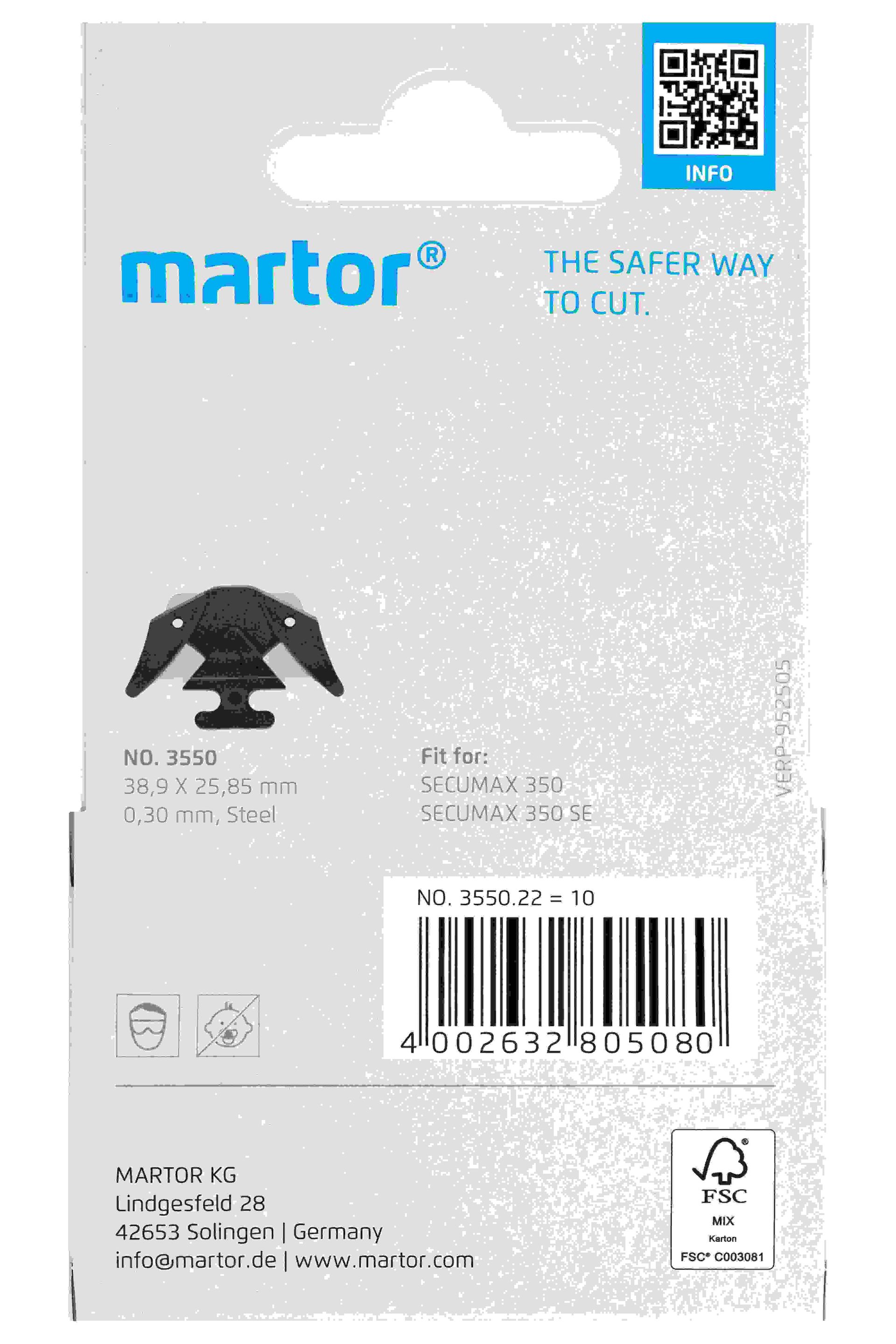 MARTOR Ersatzklinge SECUMAX-KLINGE 3550 Standardschliff POS | 10 Stück