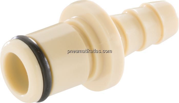 Kupplungsstecker (LC) mit Schlauchtülle, Polypropylen (beige)