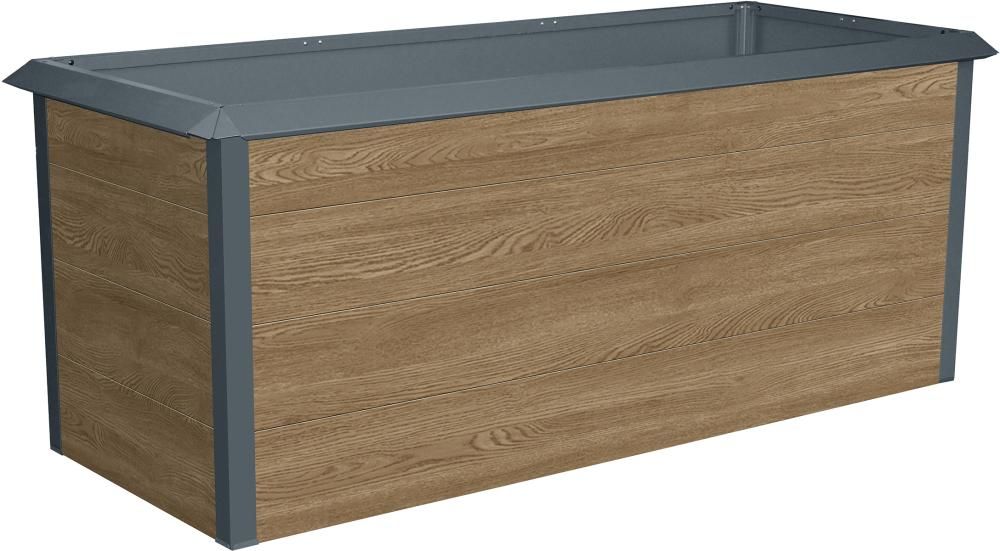 Hochbeet 193 x 83 x 76 cm Stahl Holzoptik