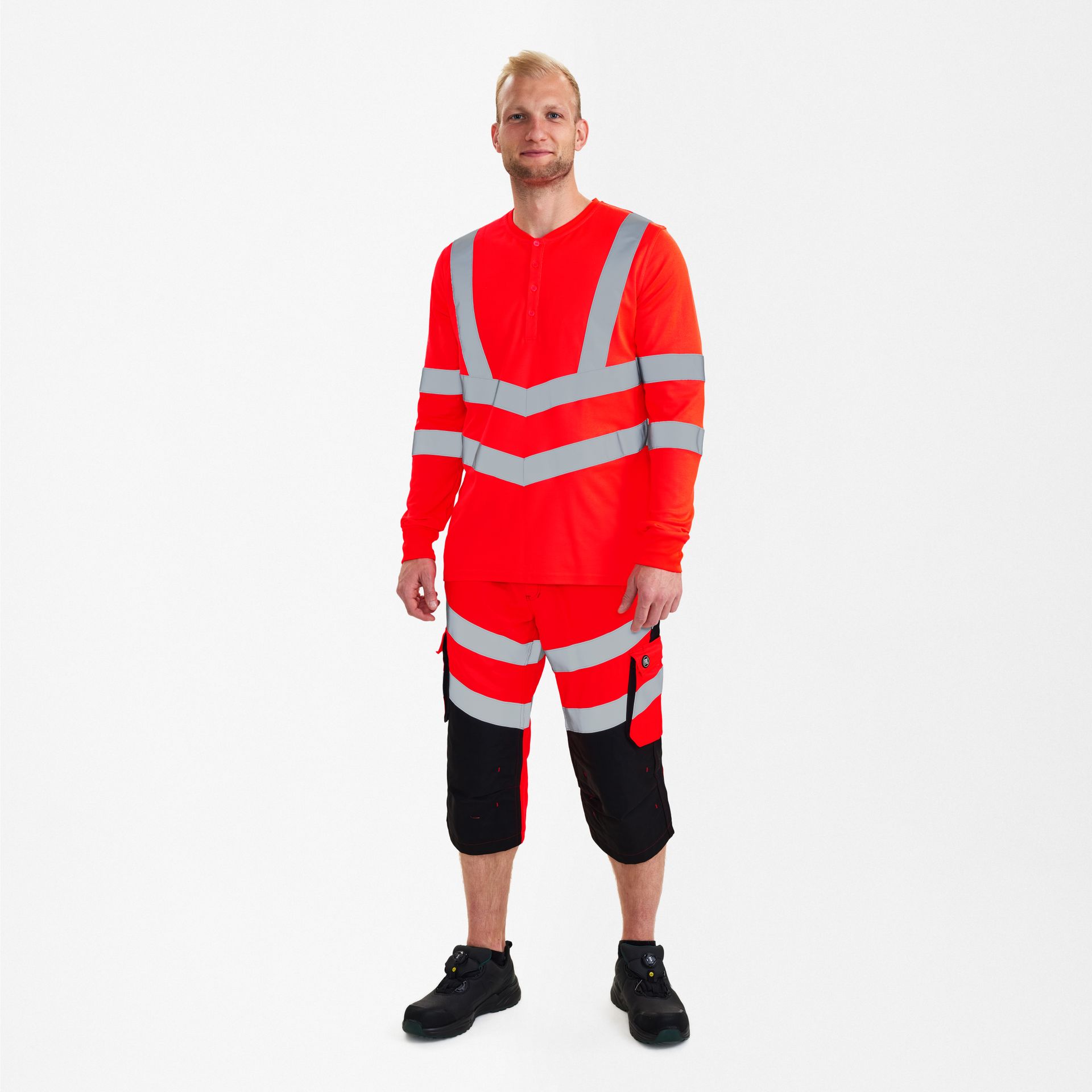Safety Grandad langarm-Shirt Rot, Gr. 4XL