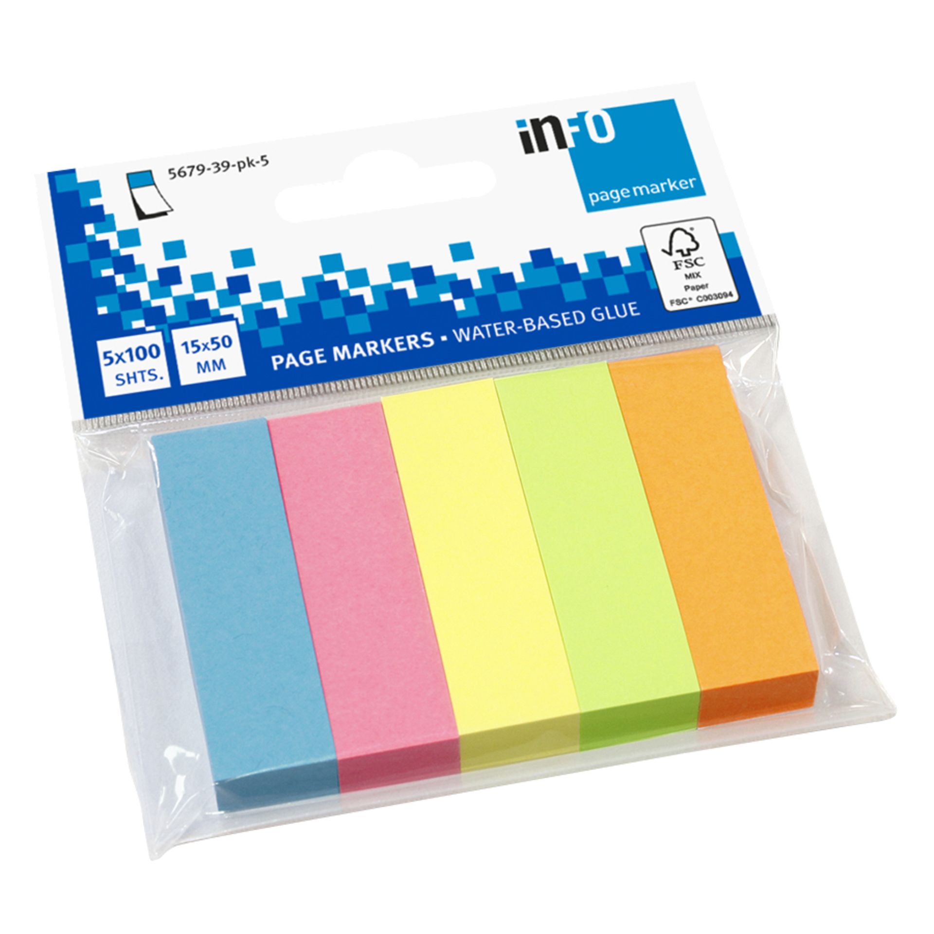 Haftmarker 15x50mm 100Bl sort 5St
