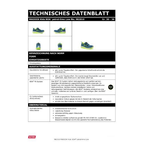 ELTEN MADDOX Kids BOA® Sicherheitshalbschuh, Grau, Gr. 33