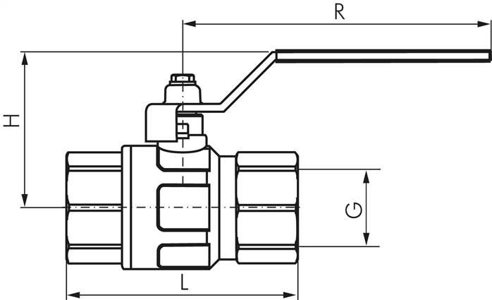 Messing-Kugelhahn, Rp 1/4", -0,9 bis 50bar, für Trinkwasser