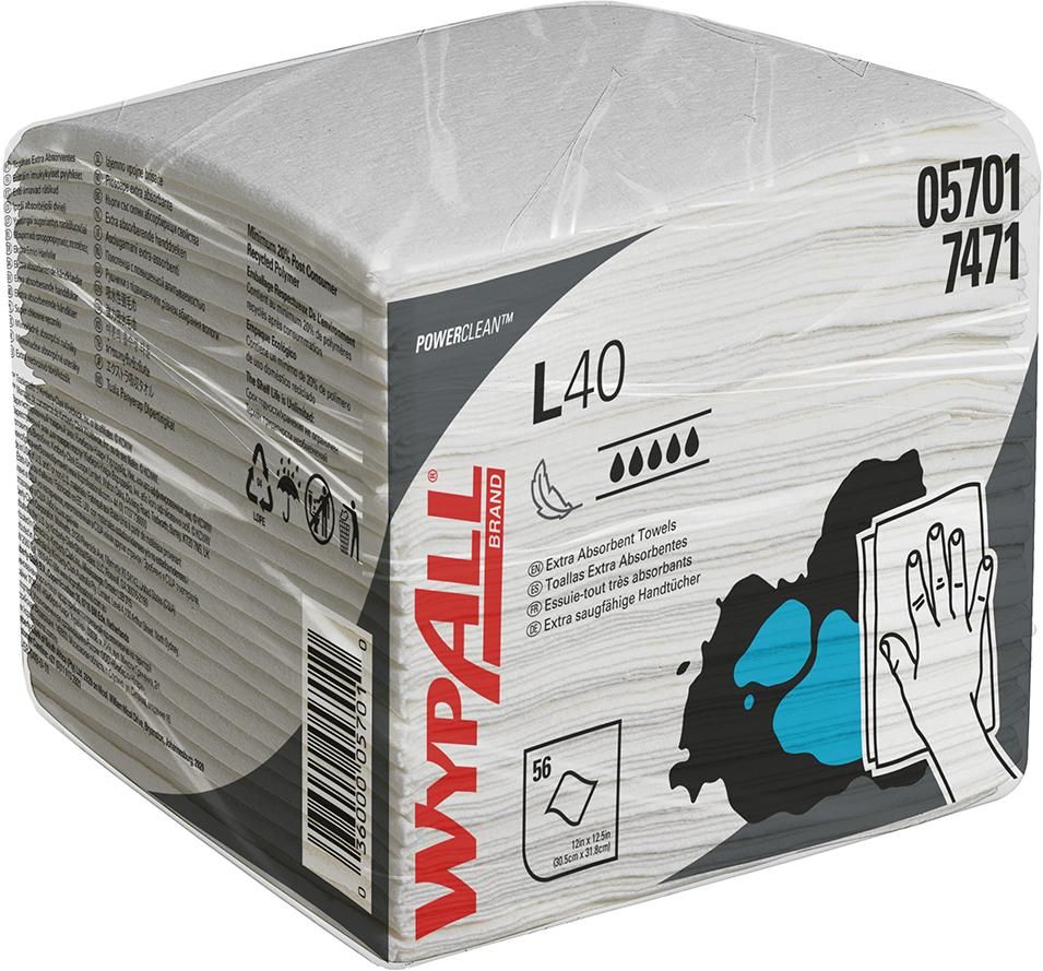 Wischtuch WYPALL L 40 7471 weiß L305xB318mm ,viertelgefaltet