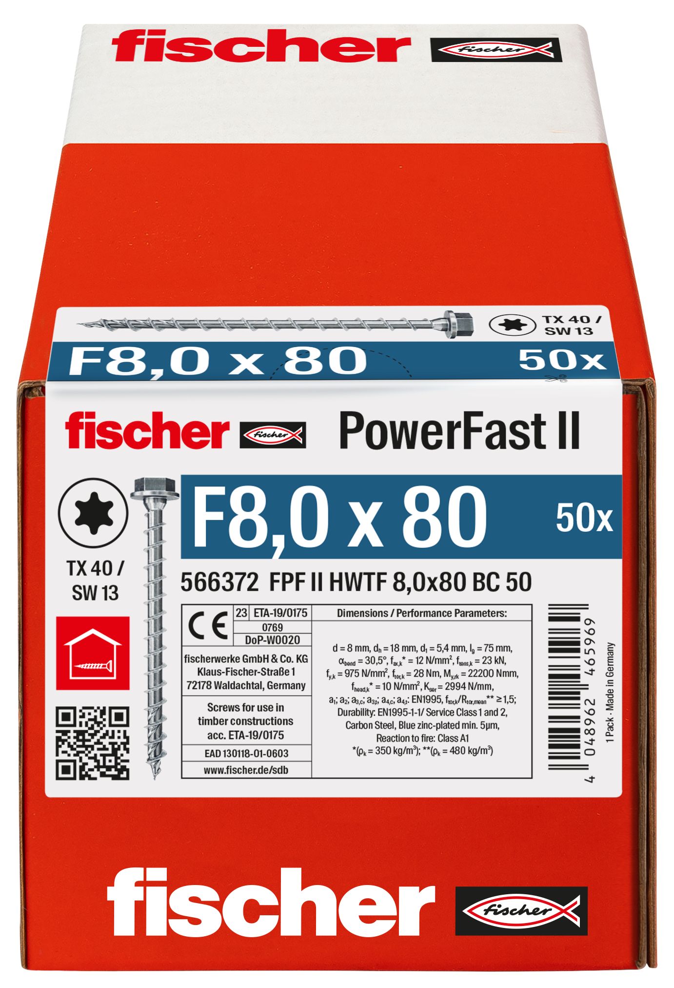 PowerFast II 8,0x80 6kant TX blvz 50