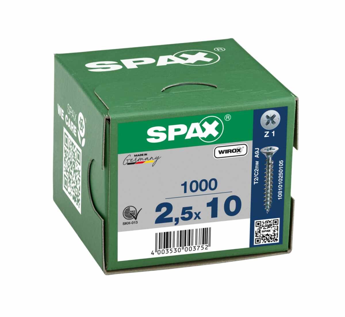 Spax Schrauben Fl/Verz 2,5X10 Ve 1000