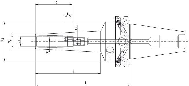Spannfutter HPH 3Grad DIN69871ADB SK40 3x120mm WTE