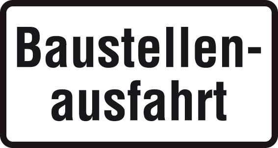 ZZ.1007-33, 231x420mm Baustellenausfahrt RAL-Gütezeichen Folie RA1
