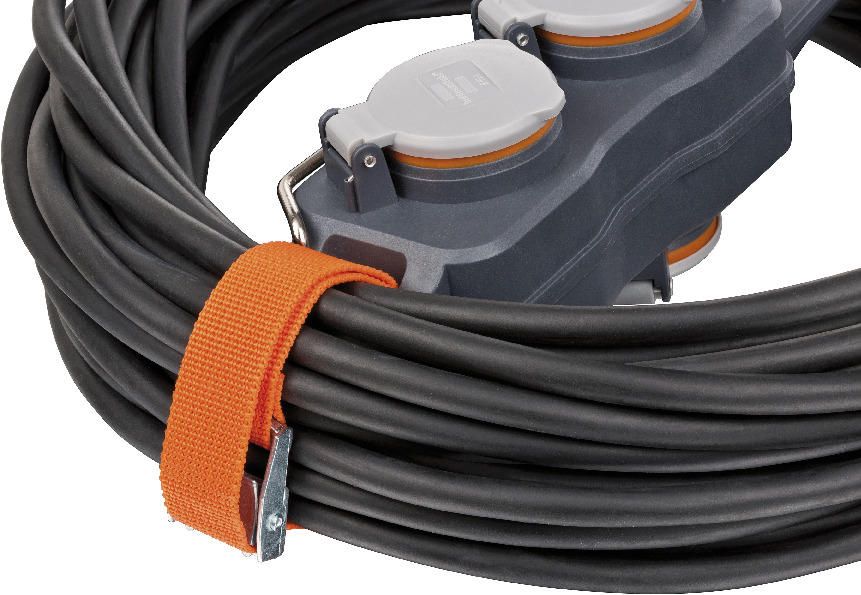 professionalLINE Powerblock mit Verlängerungskabel PB 1100 IP54 4-fach 15m schwarz H07RN-F 3G1,5