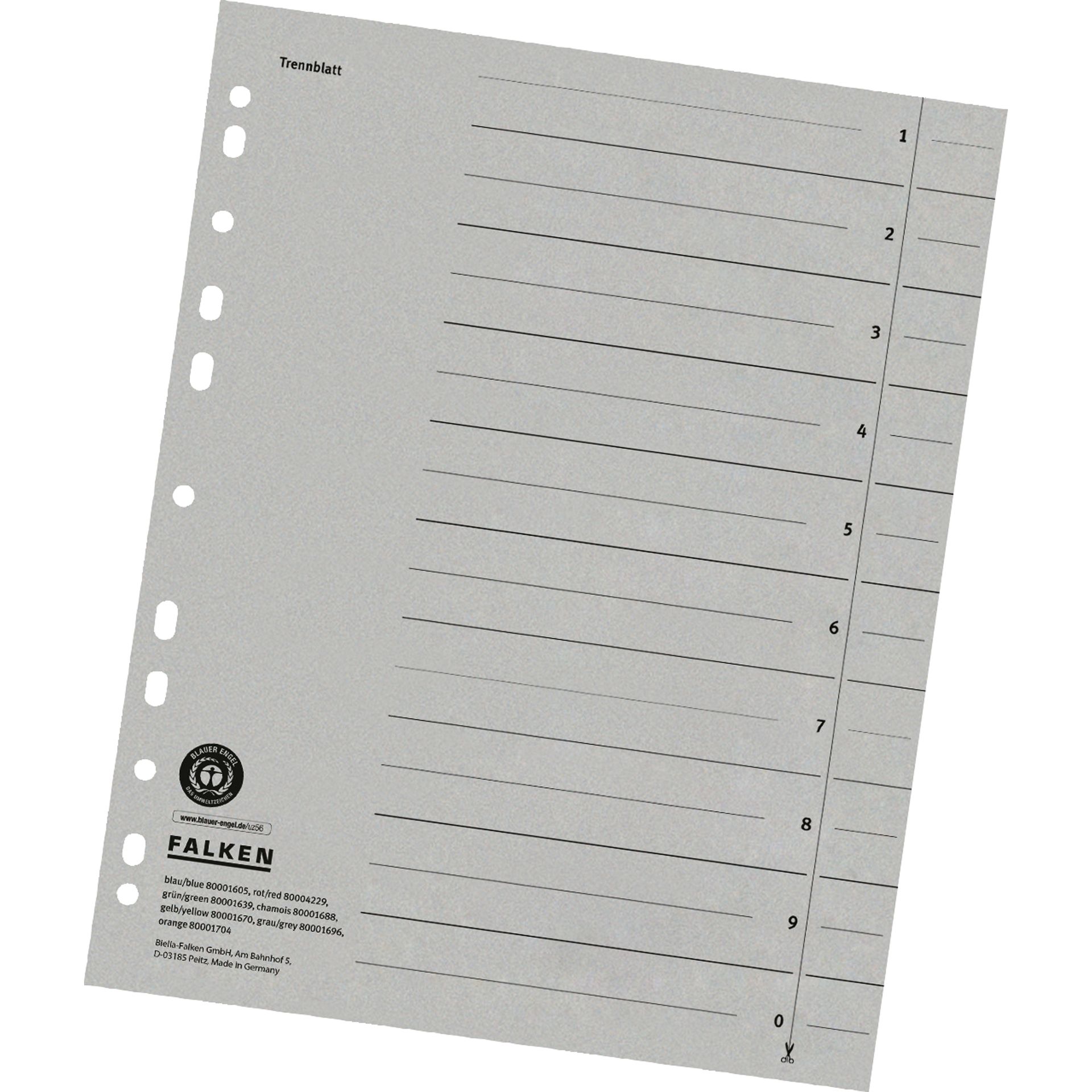 Trennblatt A4 230g Karton gr 100St.