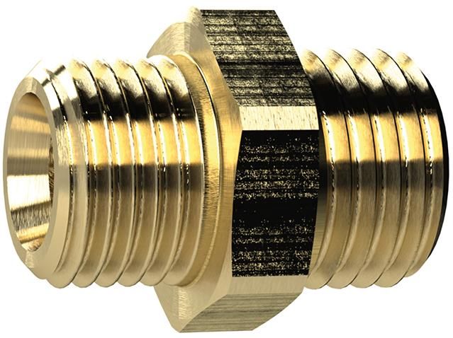 Doppelnippel, Messing AG M5 x M5, SW 7mm RIEGLER