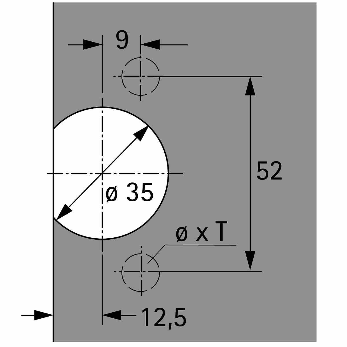 Selekta Topf TX 32, 52 x 9 mm, zum Anschrauben, sc