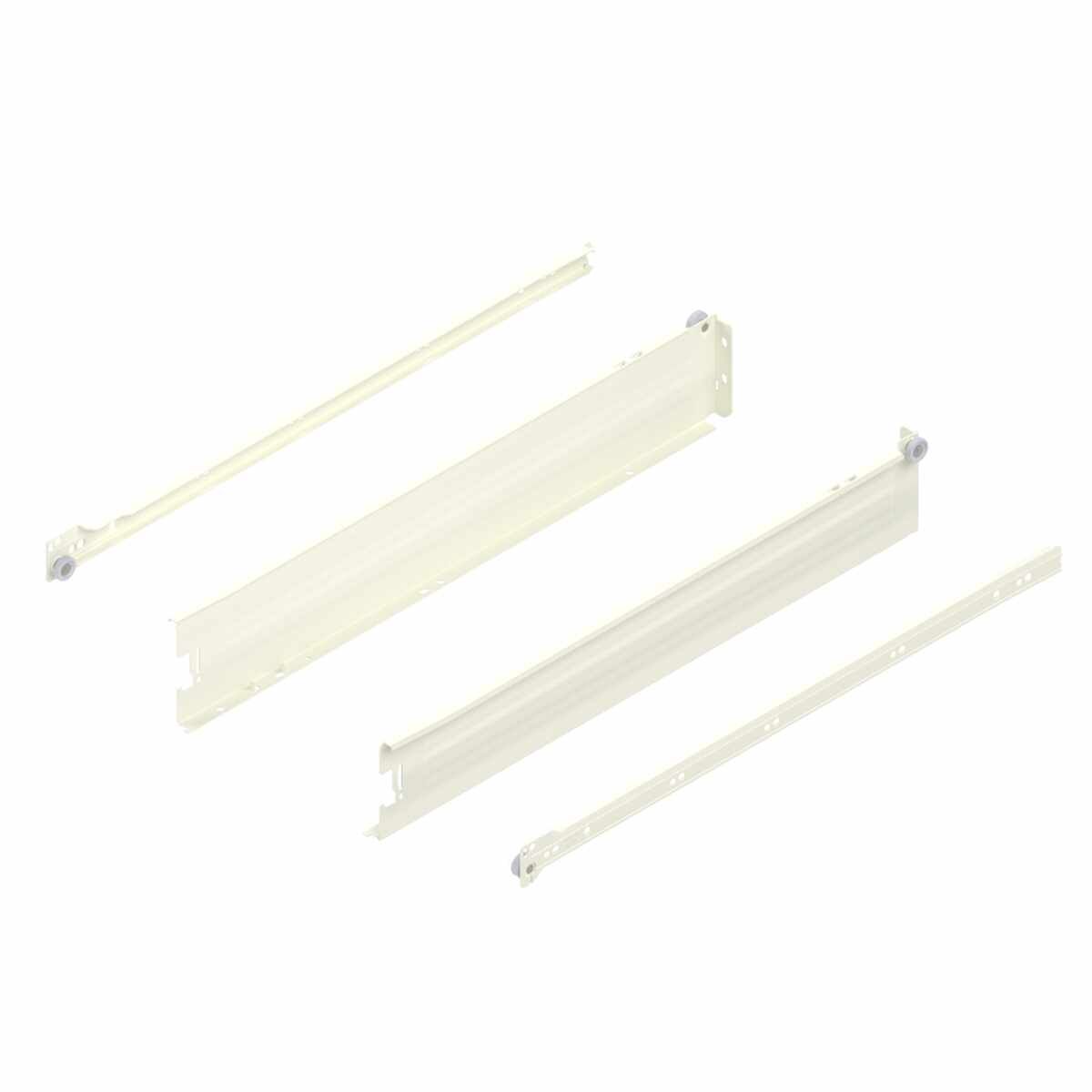 METABOX Stahlzarge,  M (86 mm),  Teilauszug, 25 kg, NL=550 mm, Steckversion, links/rechts, R9001 cremeweiß