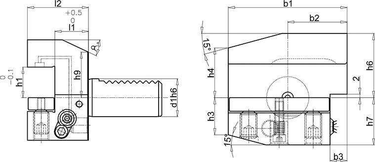 VDI-Halter DIN69880 B3A-30x20x40