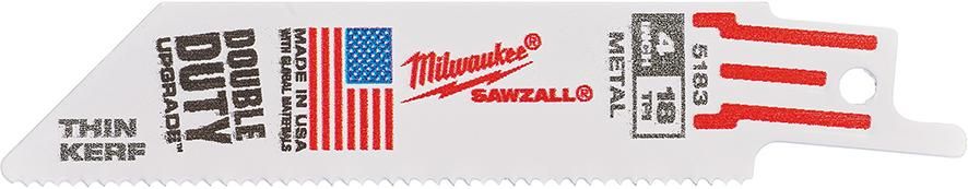 Säbelsägeblatt Metall THIN KERF 100 x 1,4 mm (18 TPI) Milwaukee