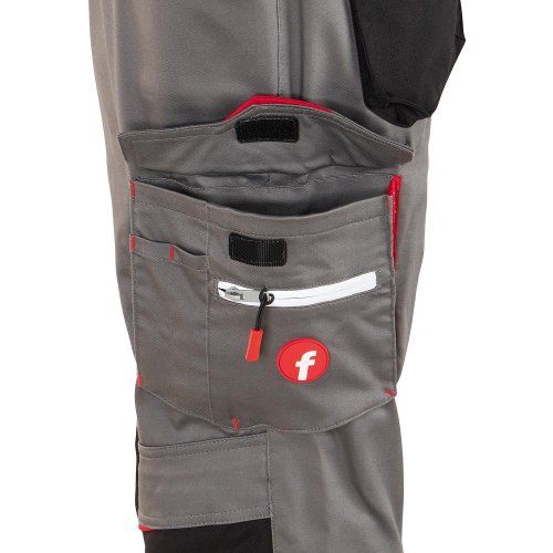 Herren-Cargohose Flex grau/schwarz/rot Gr. 25 FORTIS