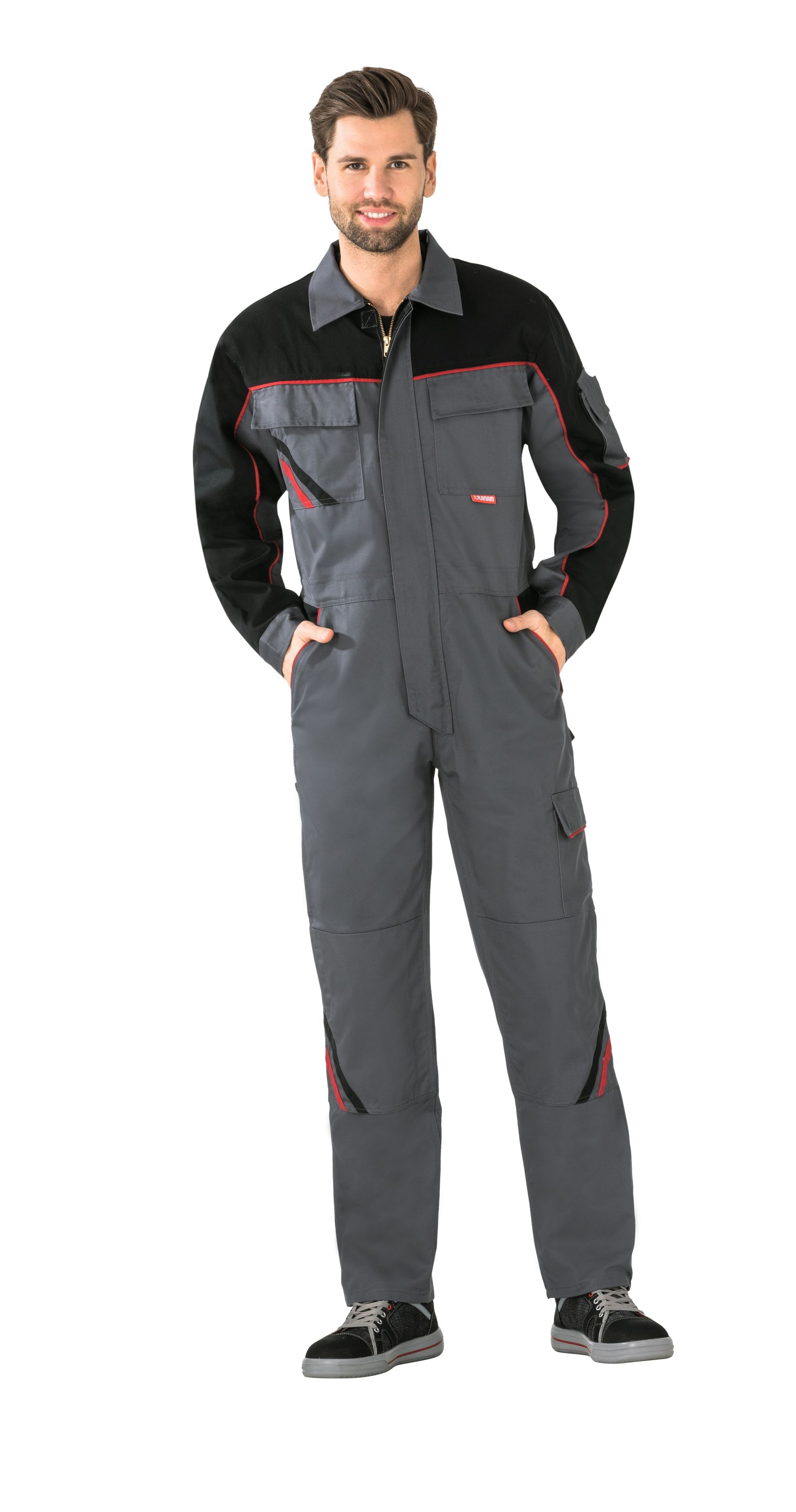 Planam Rallyekombi Highline schiefer/schwarz/rot Gr. 24