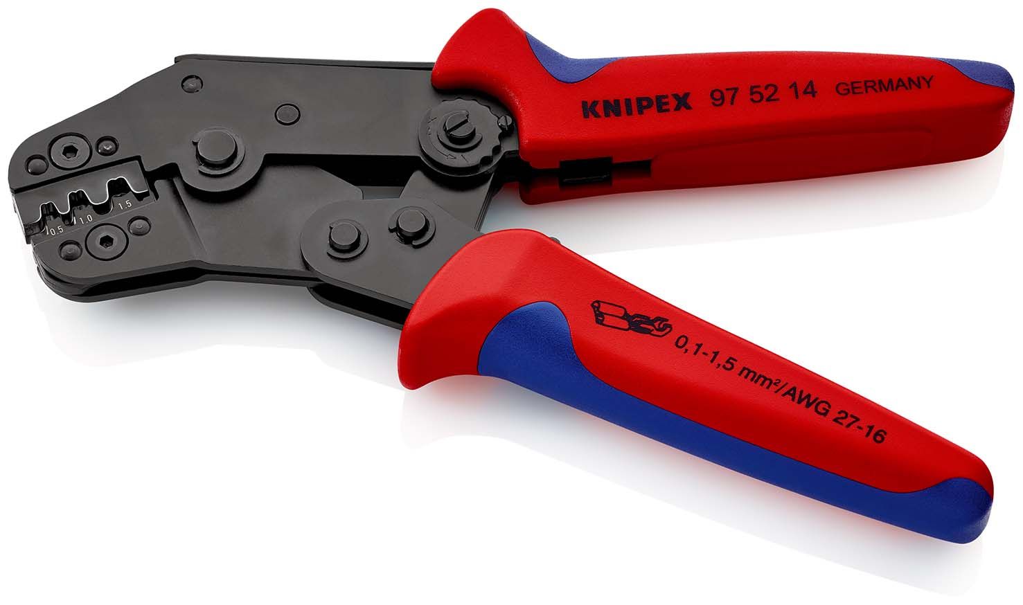 KNIPEX Crimpzange kurze Bauform mit Mehrkomponenten-Hüllen