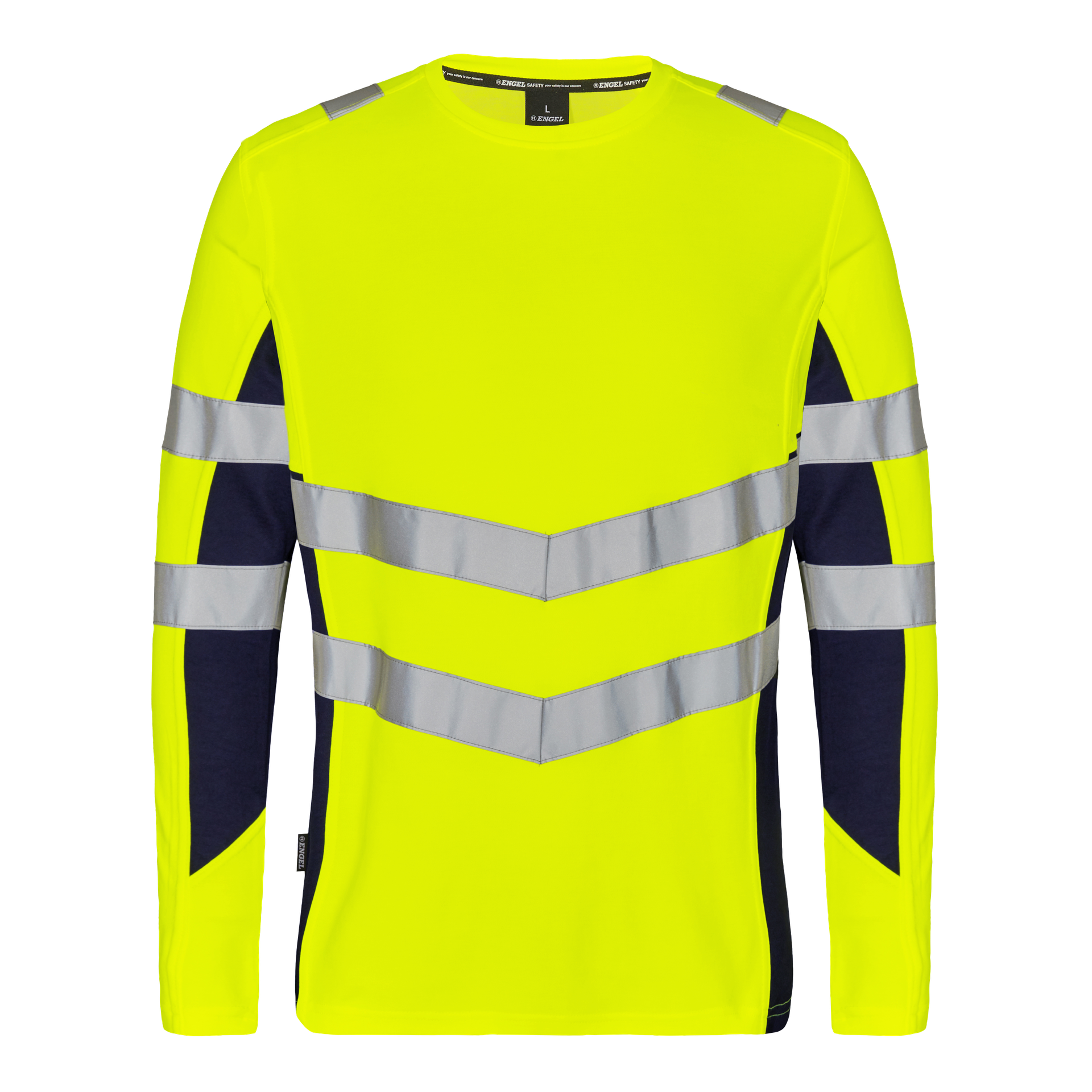 Safety Langarm-Shirt Gelb/Blue Ink, Gr. 4XL