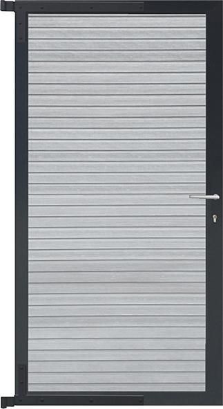 WAREN-Tor-Komplettset 90 x 173 cm, Rahmen anthrazit Füllung smoke white