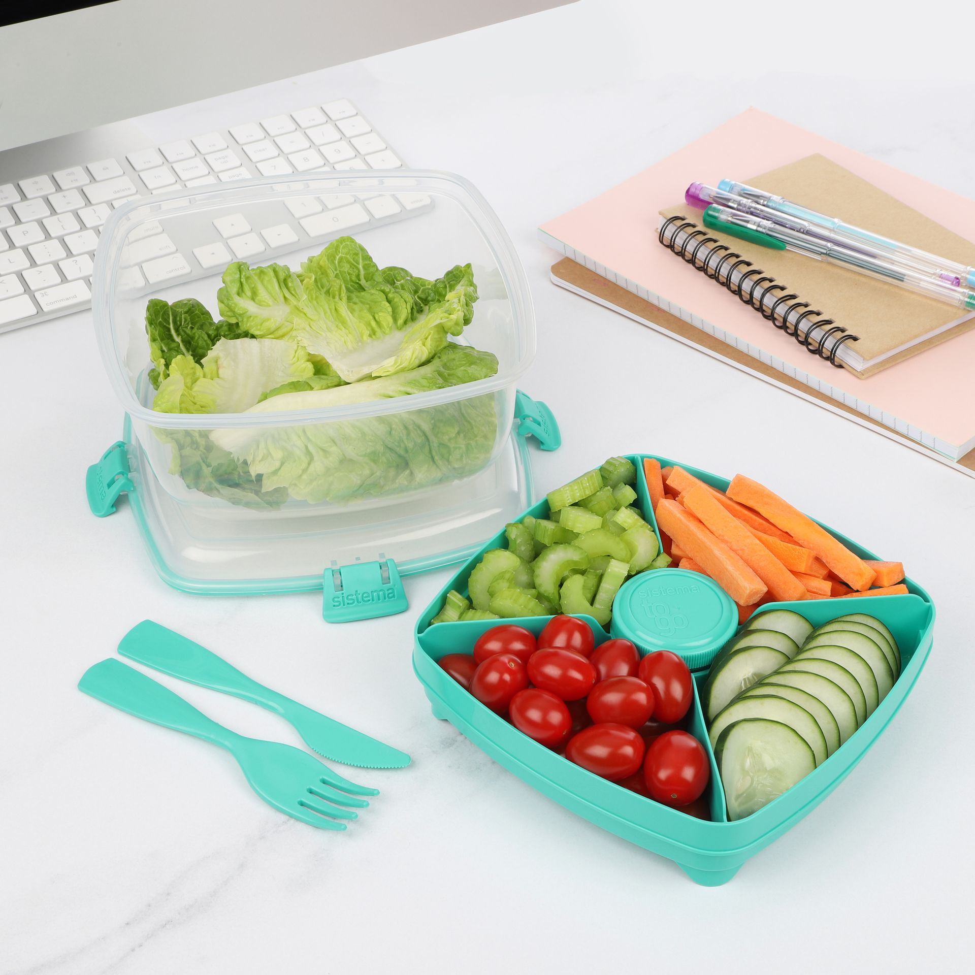 Frischhaltebox Salad TO GO 1,1l sort