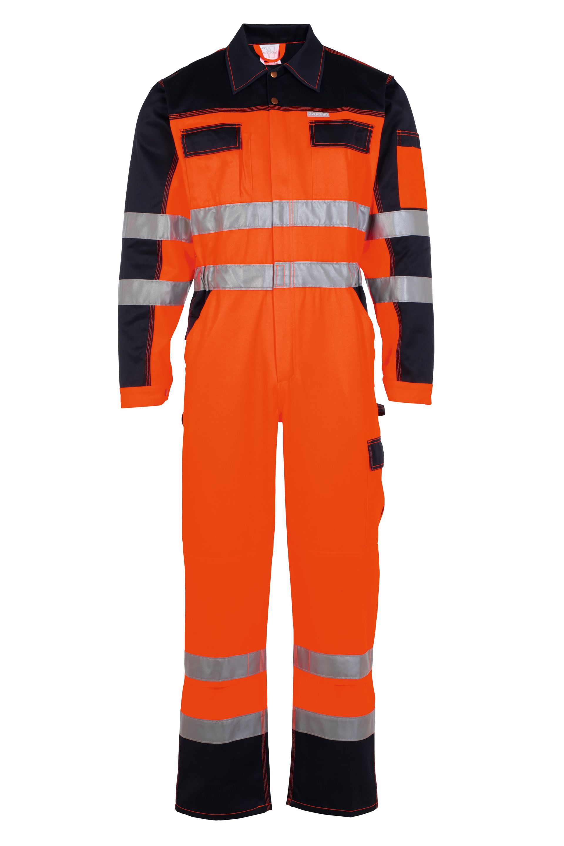 Planam Rallyekombi 2-farbig Warnschutz, Outdoor orange/marine Gr. 24