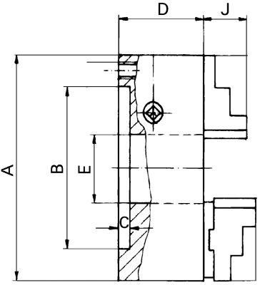 Dreibacken-Drehfutter DIN6350 Guss 100/ 2 FORMAT