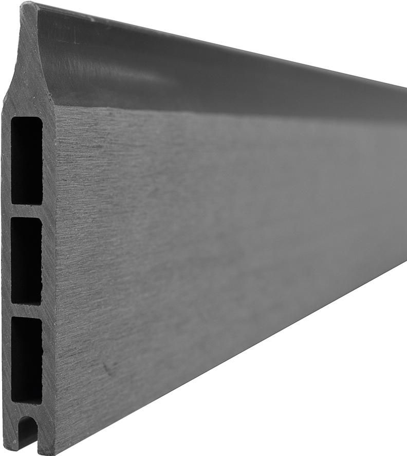 WOLLBACH-Serie WPC-Lamelle grau 1750 x 140 x 20 mm, glatt, gebürstet