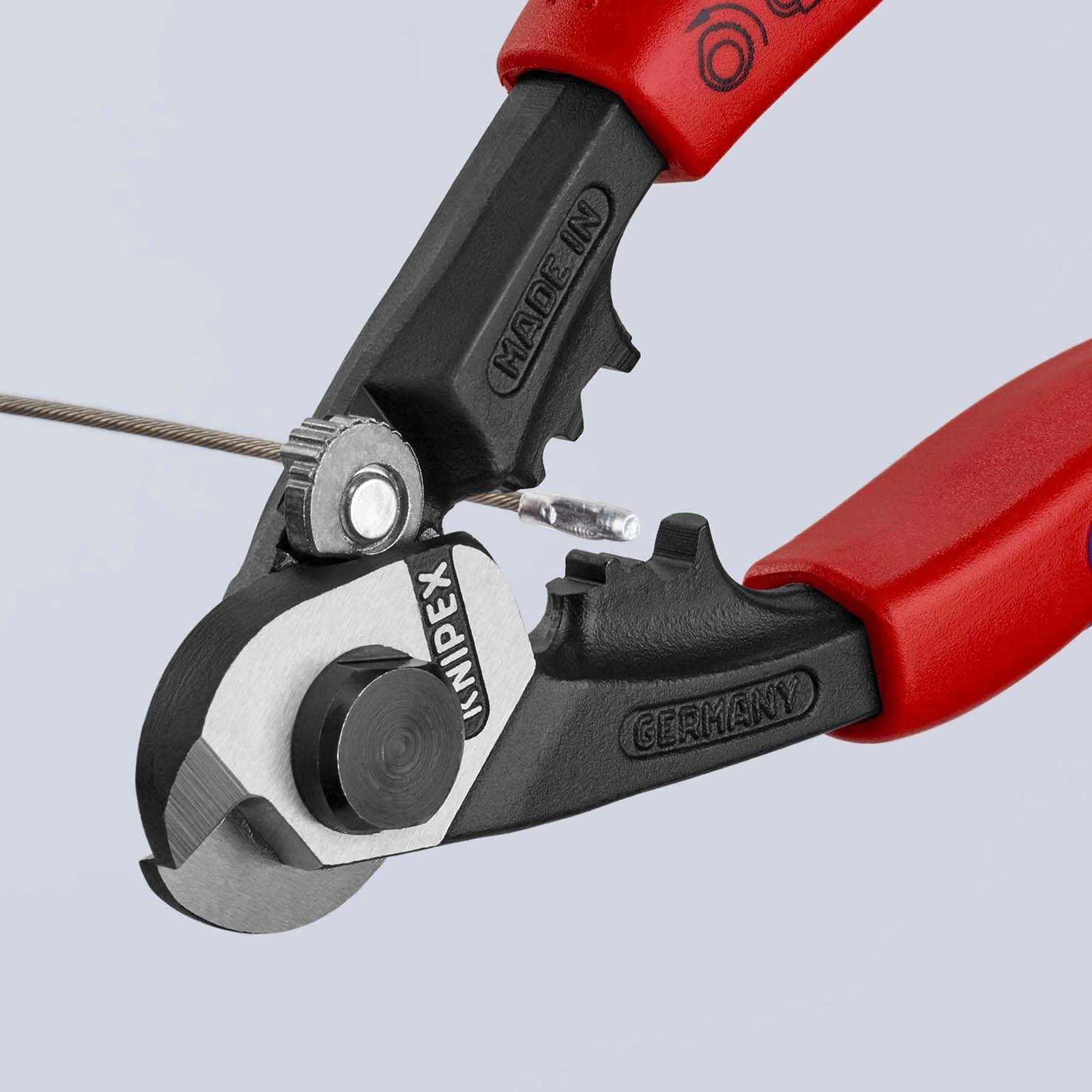 KNIPEX Drahtseilschere geschmiedet mit Mehrkomponenten-Hüllen