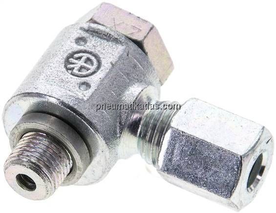 Winkel-Schwenkverschraubung M 10x1-6 L (M12x1,5), Stahl verzinkt