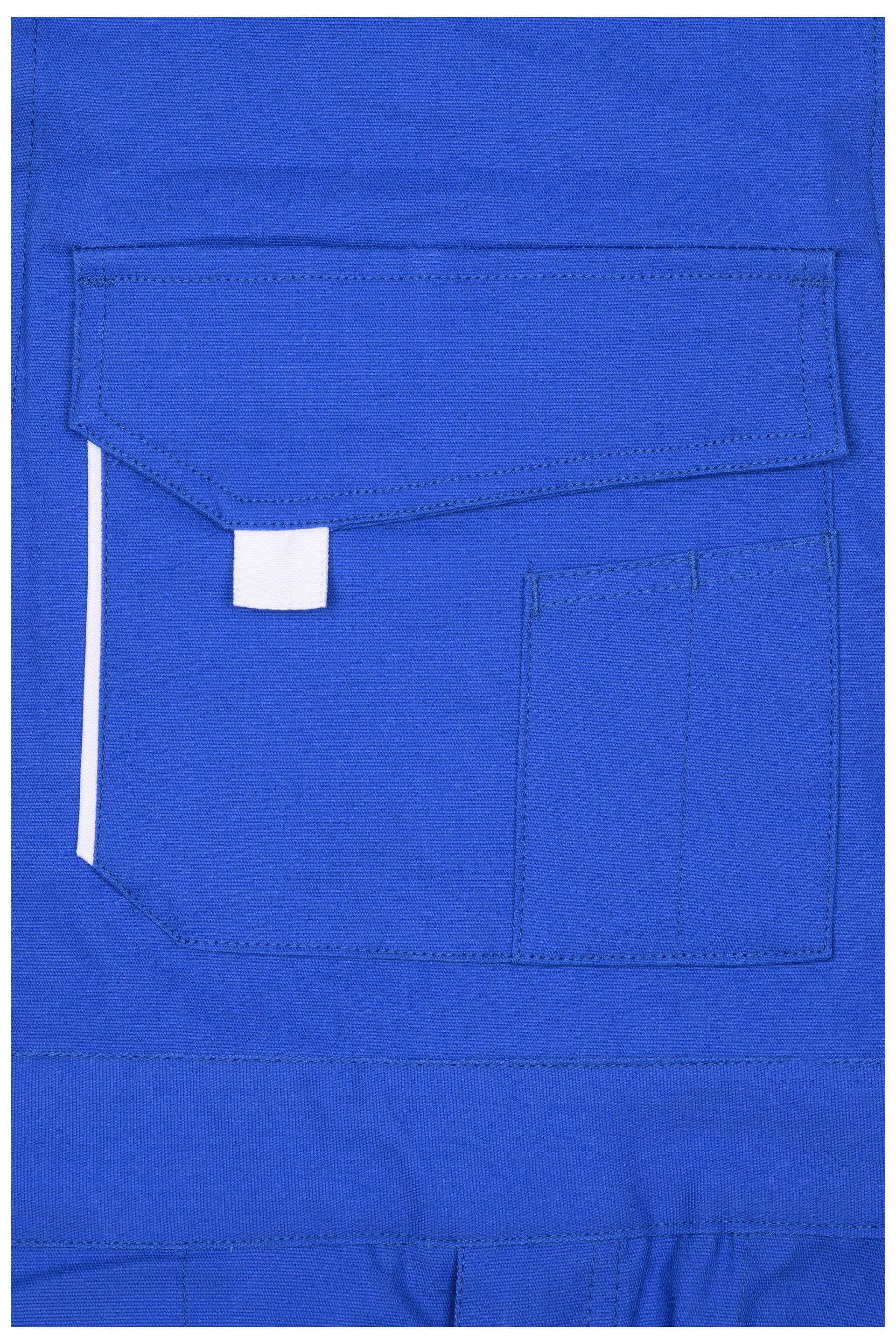 James & Nicholson JN848 Latzhose, Weiß/Royal, Gr. 62