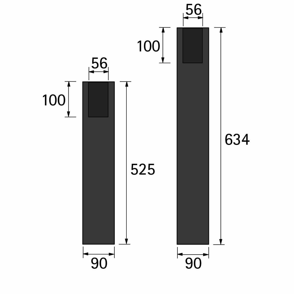 Abdeckblende Plain, 525 mm