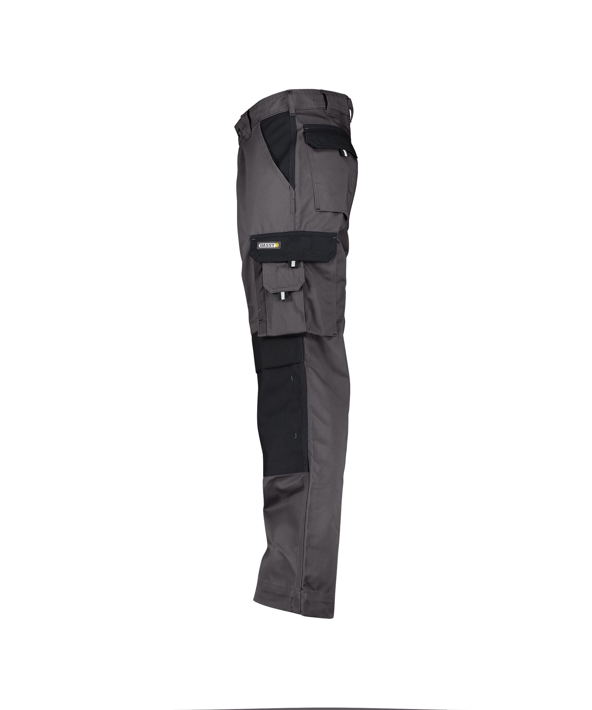 DASSY® Boston - Zweifarbige Arbeitshose mit Kniepolstertaschen - zementgrau/schwarz, Gr. 42