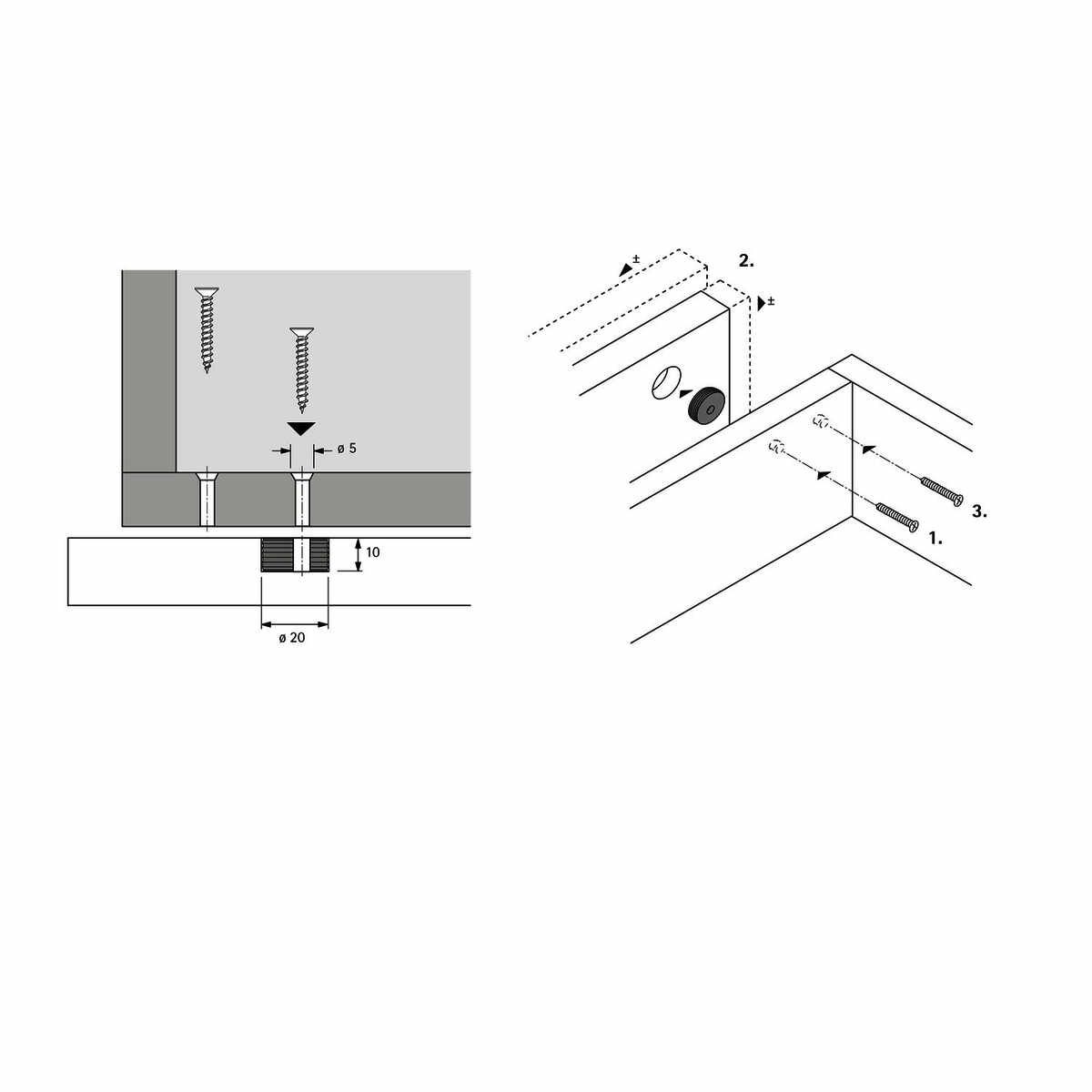 Frontversteller, Kunststoff weiß, weiß