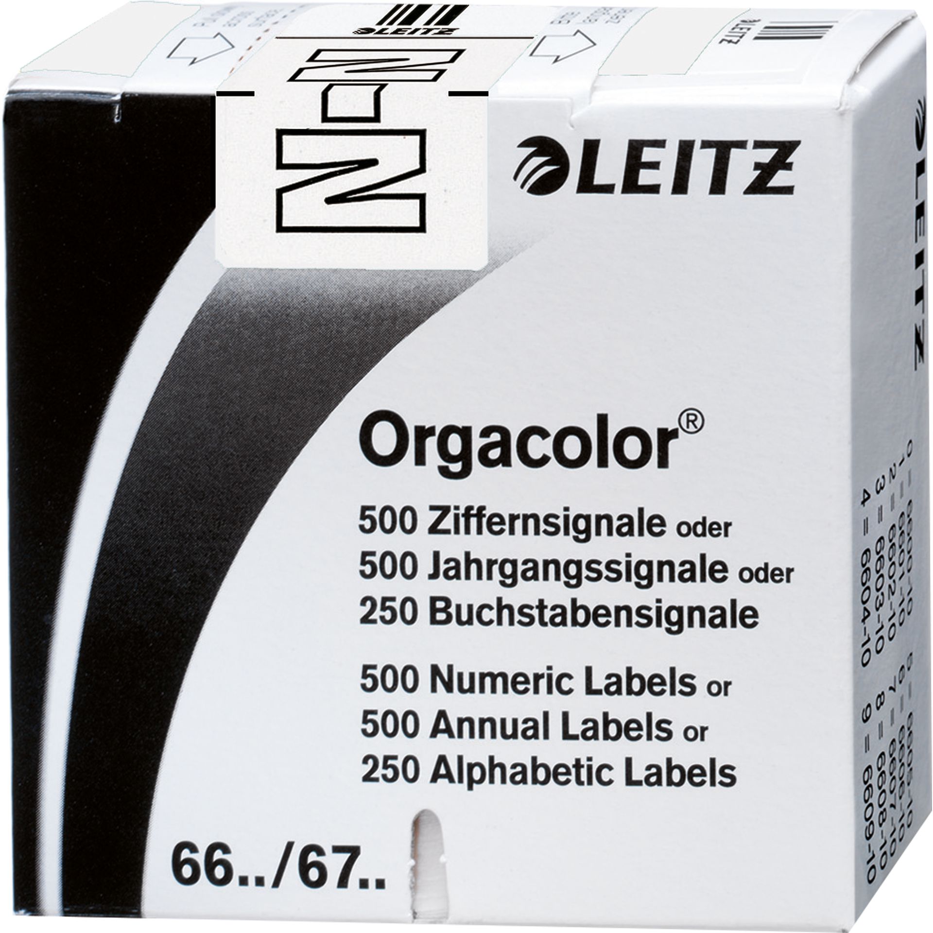 Buchstabensignal Orgacolor N weiß 250 St./Pack.