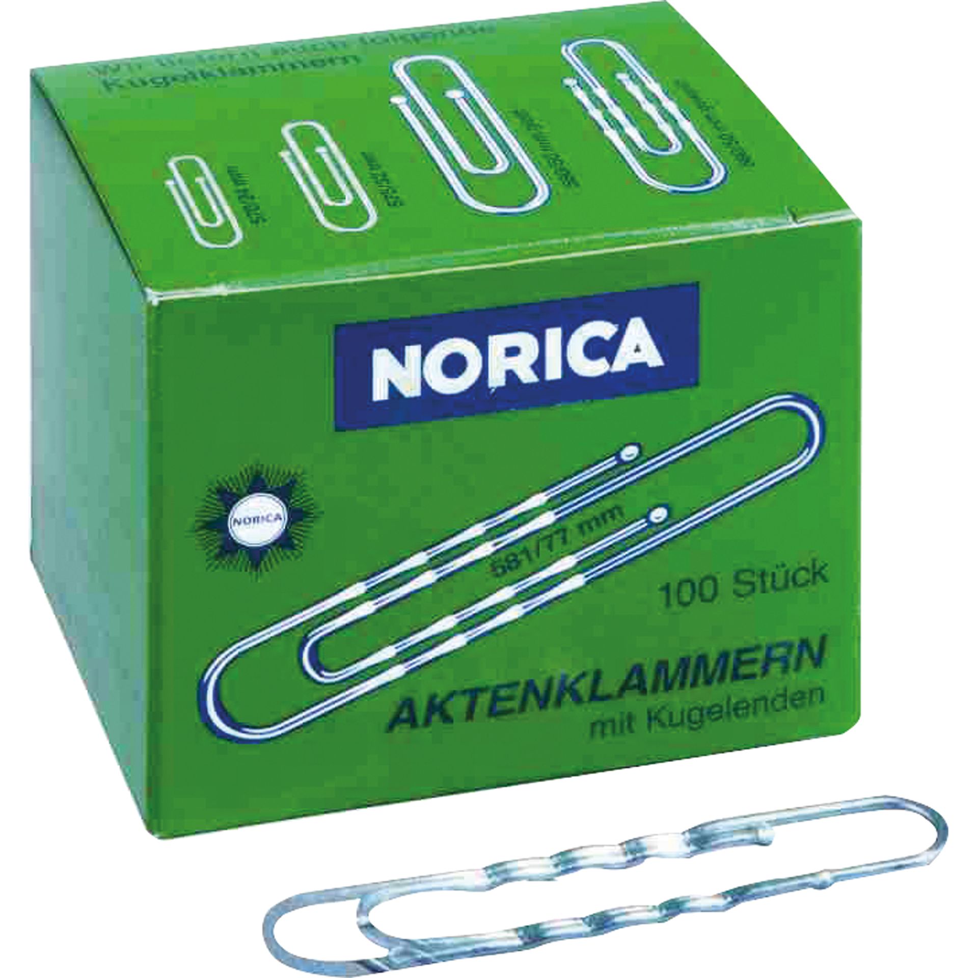 Büroklammer 77mm gewellt silber 100 St./Pack.