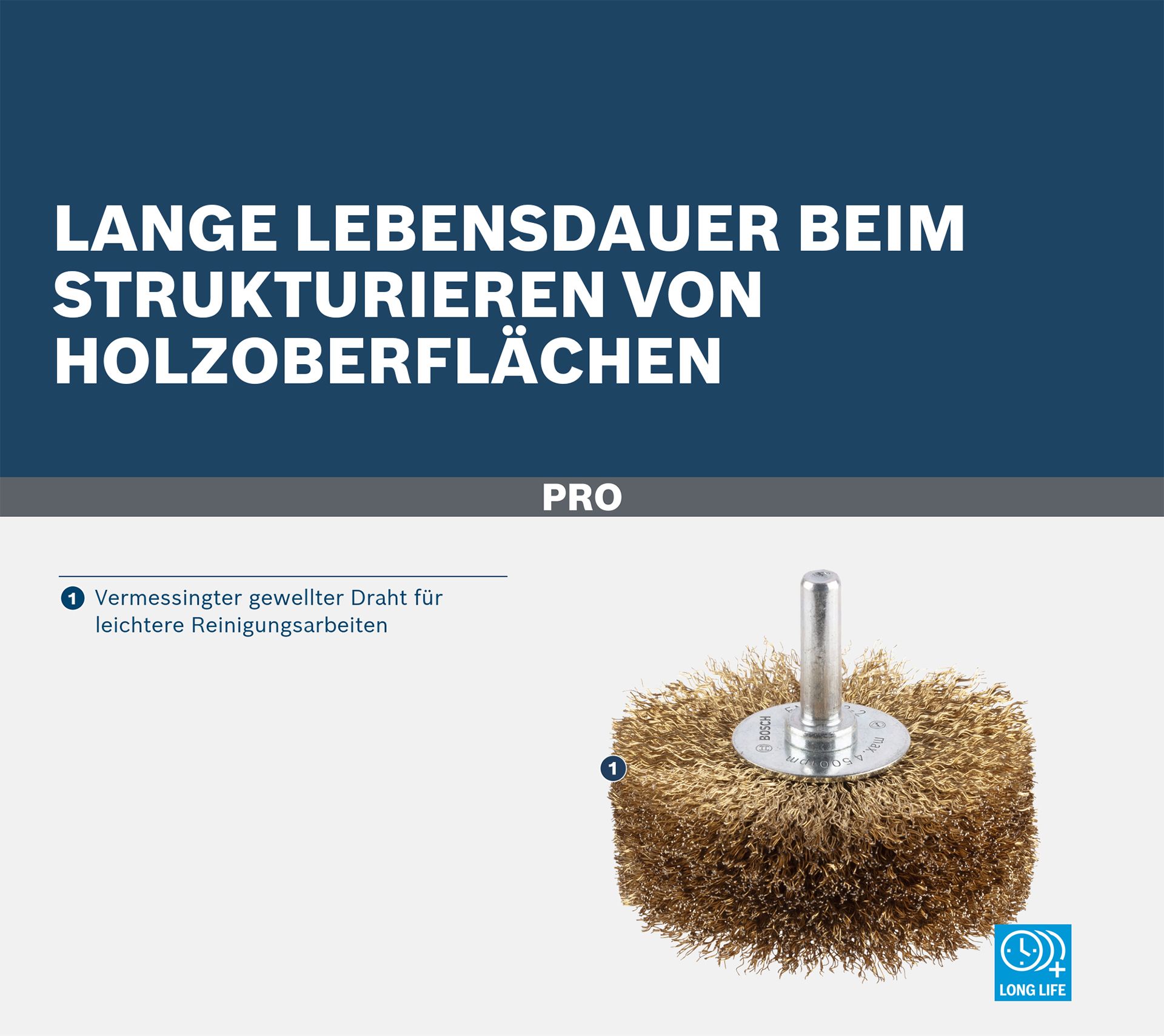 BOSCH Holz-Strukturbürste, vermessingt