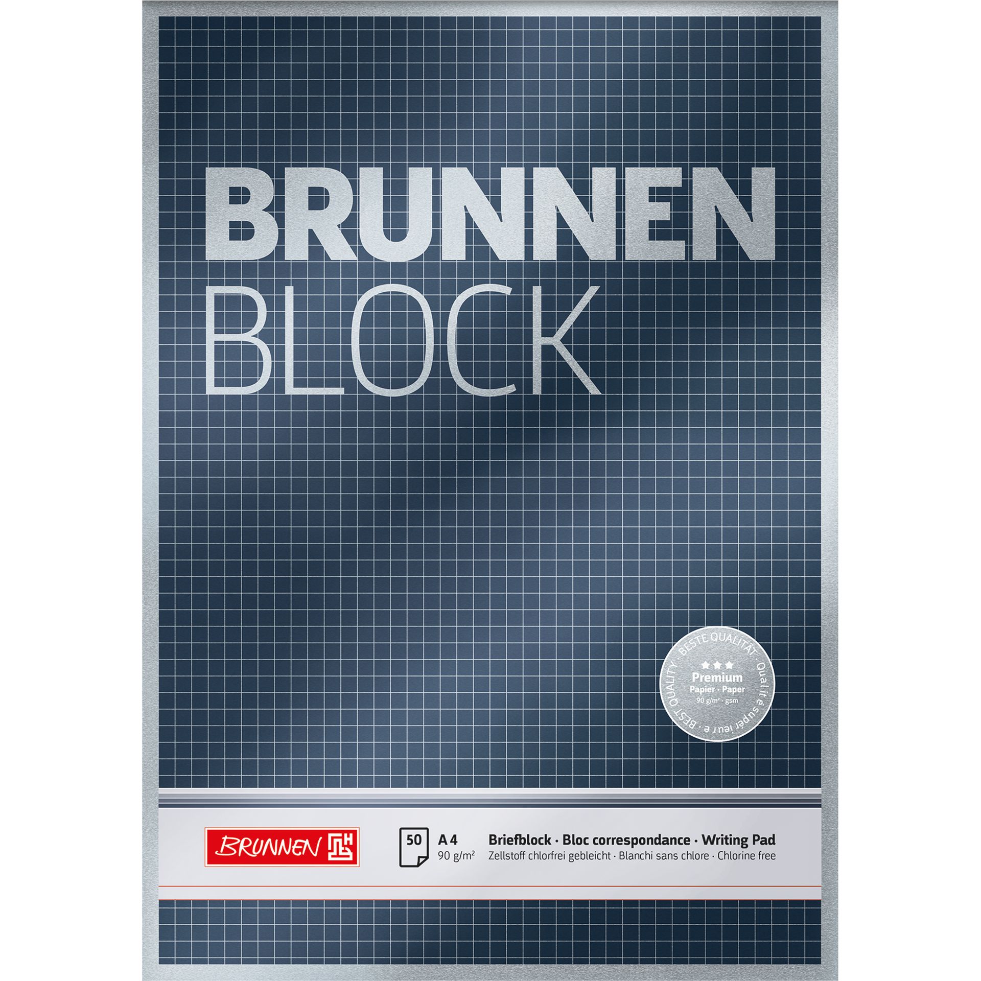 Briefblock A4 90g 50Bl. kar. sw