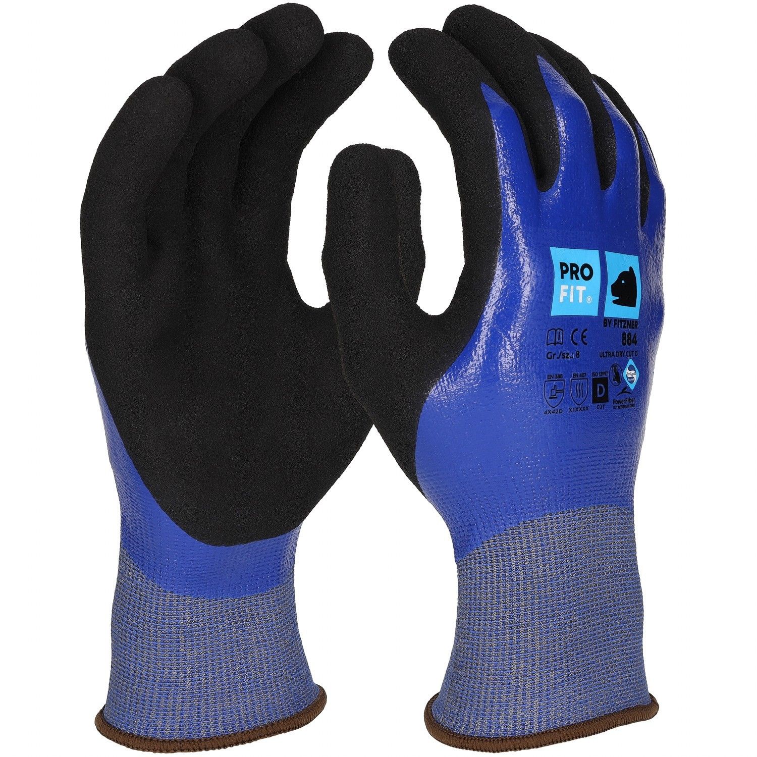 Nitril Schnittschutzhandschuh"Ultra Dry Cut D", blau 10