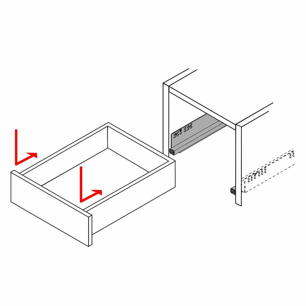 Quadro 25 mit Push to open, 350 mm, links und rech