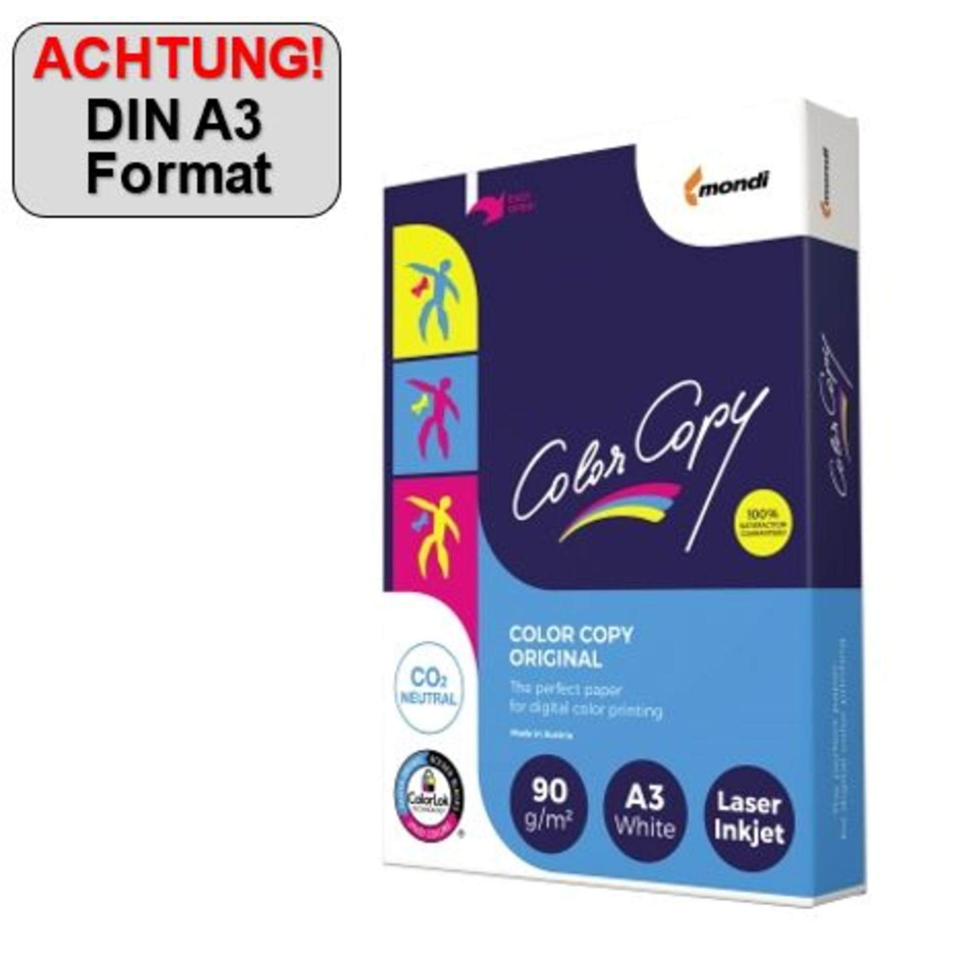 Kopierpapier DIN A3 90g weiß 500 Bl./Pack.