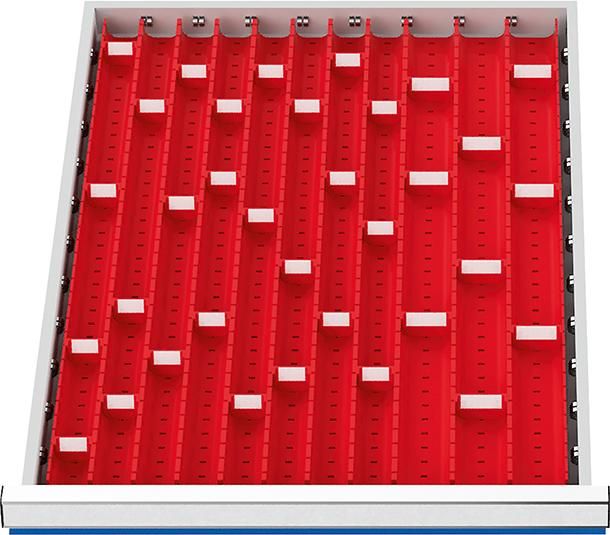 Muldenplatten Set 46-teilig rot Blendenhöhe 50 / 75 mm B450xT600xH30mm