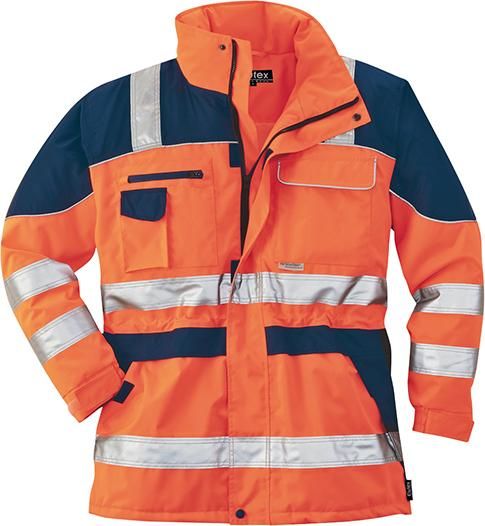 Warnparka, Gr. L, orange/blau